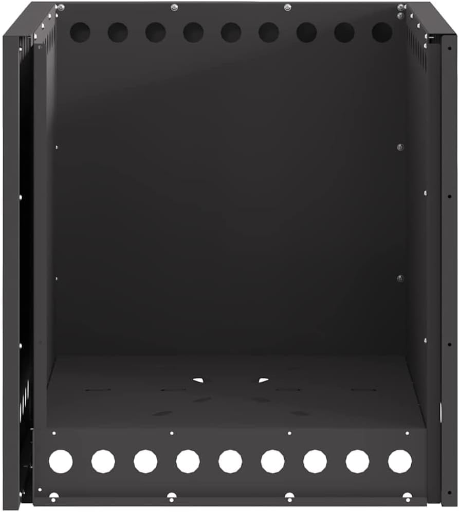 Rauchfreier Feuerkorb Schwarz 48 x 48 x 50 cm Stahl für Garten, Terrasse, Aussende