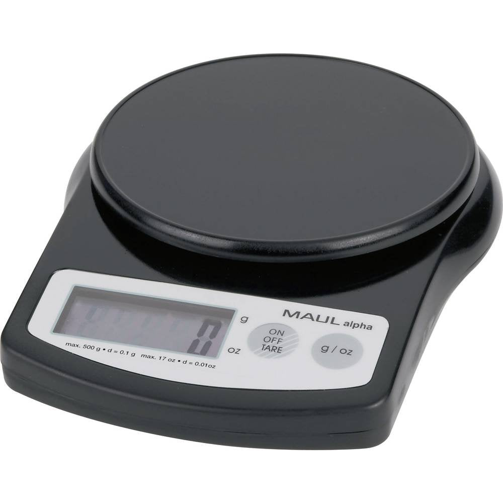 Maul 1640590 Präzisionswaage MAULalpha mit Batterie, 500 g, schwarz