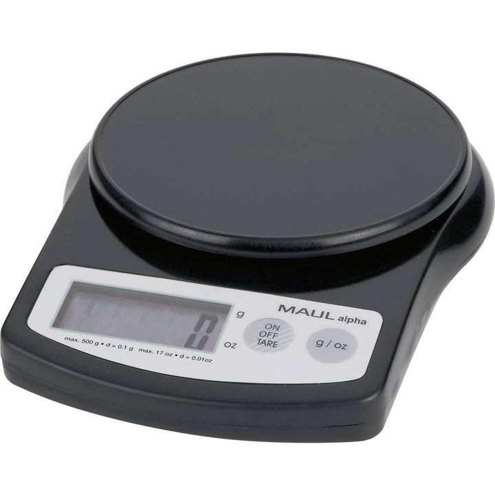 Maul 1640590 Präzisionswaage MAULalpha mit Batterie, 500 g, schwarz
