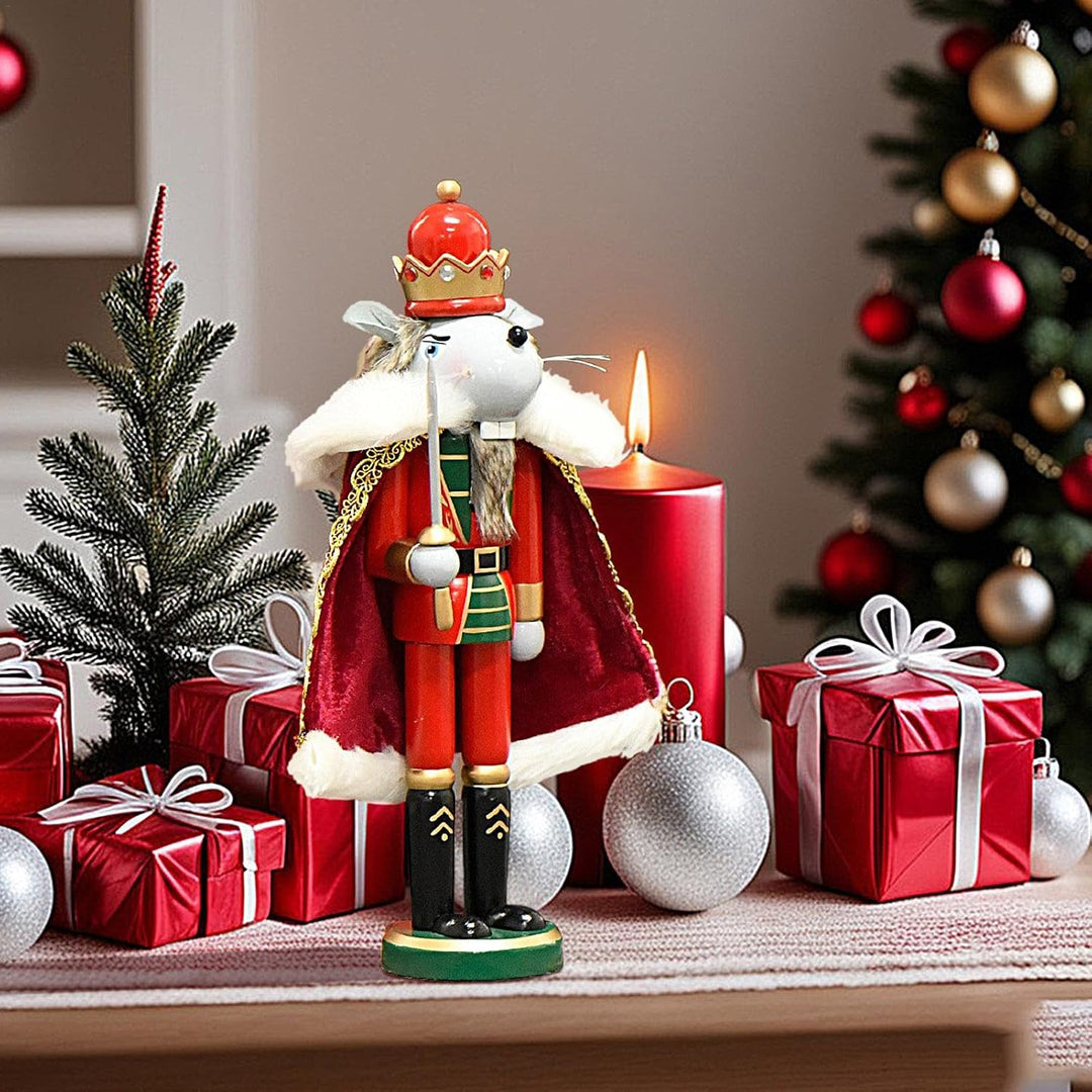 Generisch Maus König Nussknacker 30cm Ratte Nussknacker Figur Weihnachtsdeko Lustig Nussknacker Weih