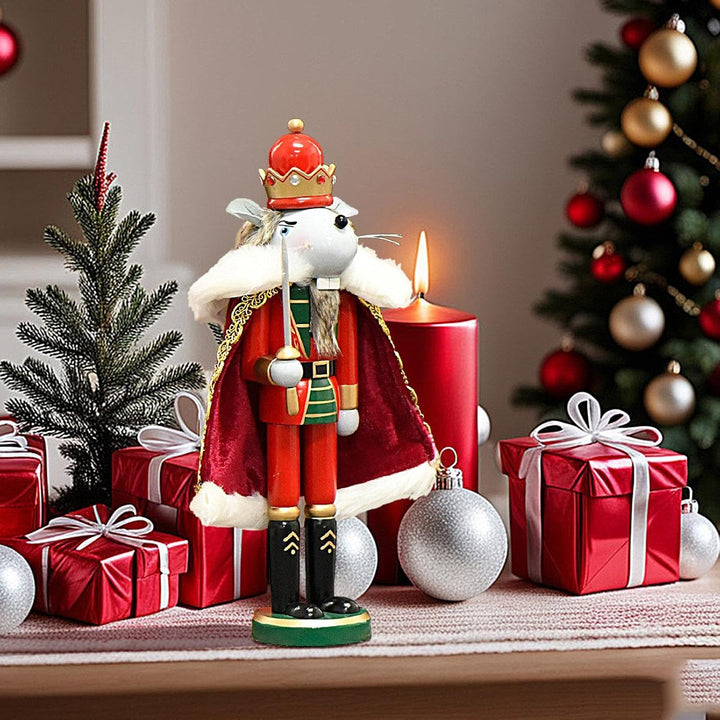 Generisch Maus König Nussknacker 30cm Ratte Nussknacker Figur Weihnachtsdeko Lustig Nussknacker Weih