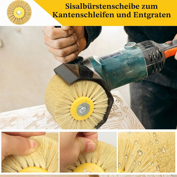 Schleifbürsten, 120x100mm Sisalbürste, Polierbürste zum Holzverarbeitung, Grit Bürste Bristle Bürste