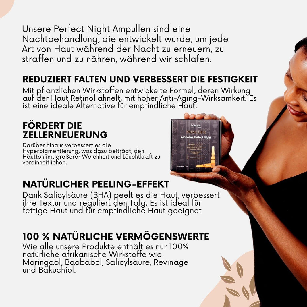 AOKlabs - Anti-Ageing-Gesichtsampullen I Transformierende Nachtbehandlung gegen Hautalterung I Inklu
