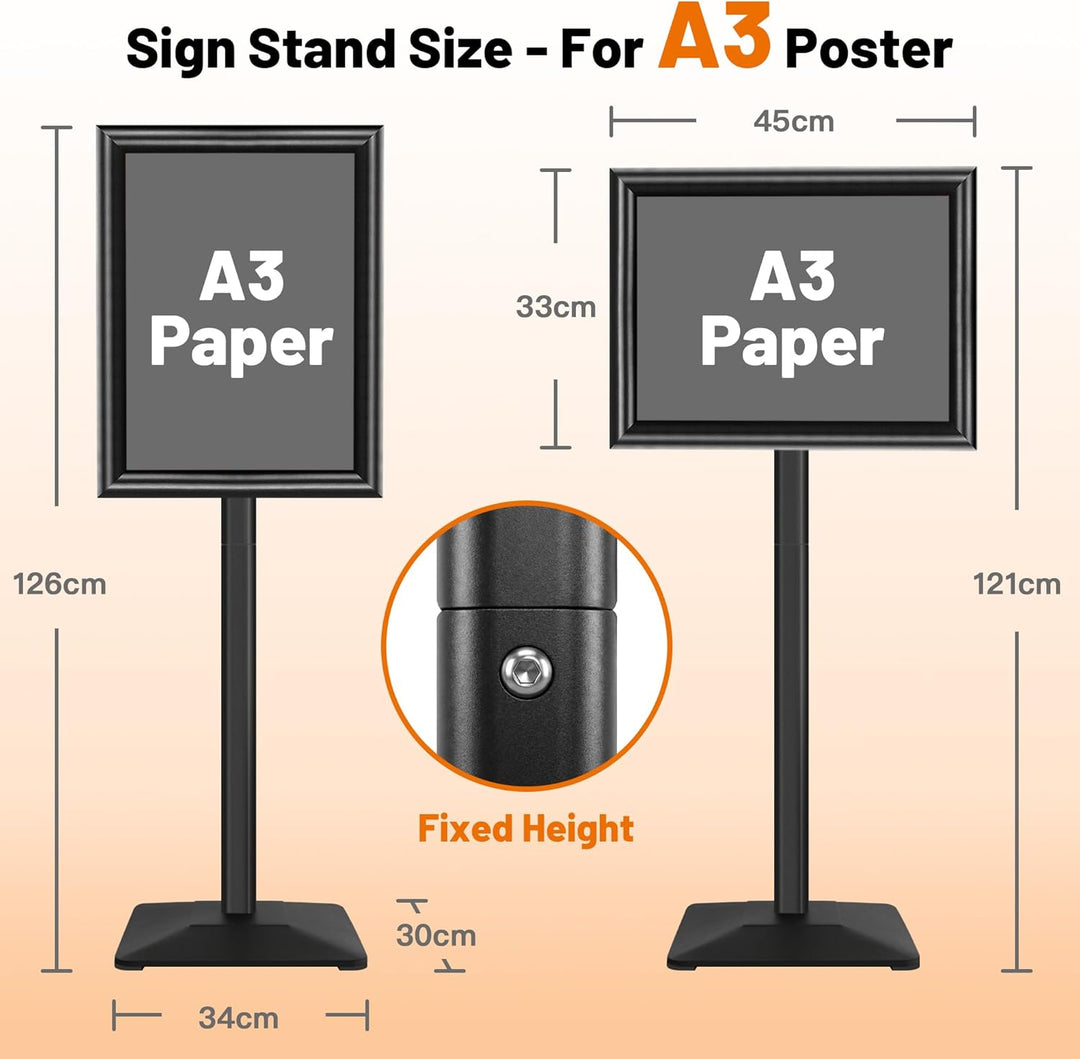 VAIIGO Heavy Duty Sign Holder Poster Stand, Adjustable Menu Display Stand Floor Standing Sign Holder