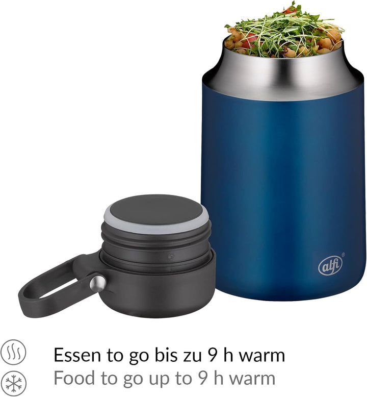 alfi CITY FOOD MUG 470ml, mystic blue, Edelstahl-Thermobehälter für Essen, Isolierbehälter für Suppe