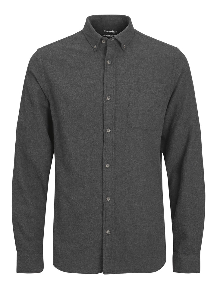 JACK &amp; JONES Male Hemd Slim Fit Hemd XL Dark Grey Melange, XL Dark Grey Melange