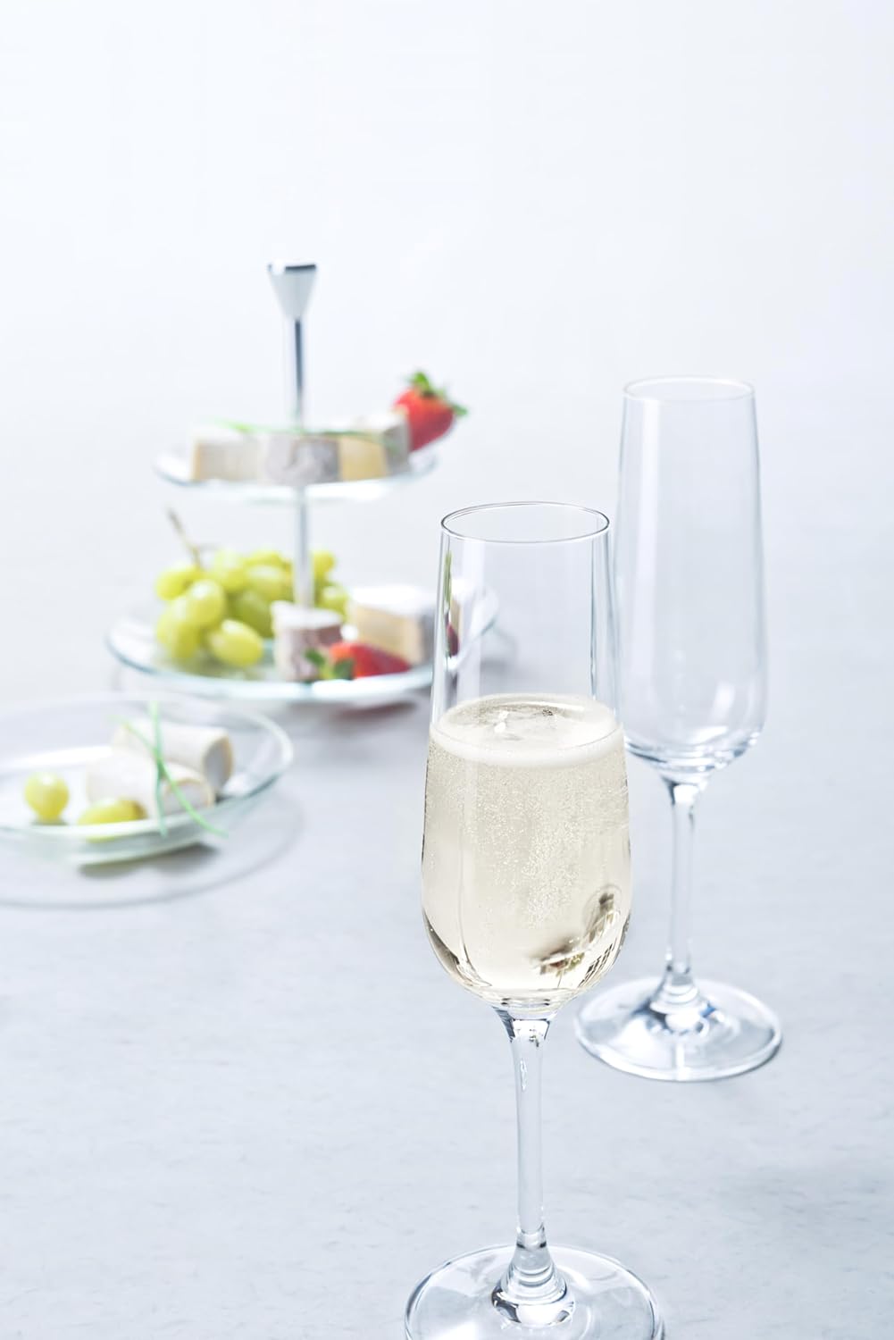 Leonardo Tivoli Sektgläser 6er Set, Sekt-Kelch mit gezogenem Stiel, spülmaschinenfeste Prosecco-Gläs