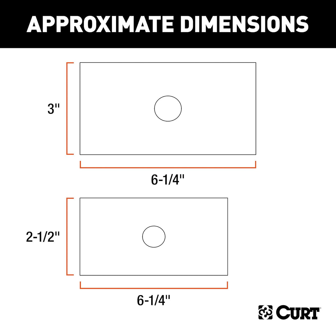 CURT 45408 Anhängerkupplung Empfänger Adapter Reduziermuffe Set, 3 auf 2-1/2 oder 2 Zoll, 2-teilig