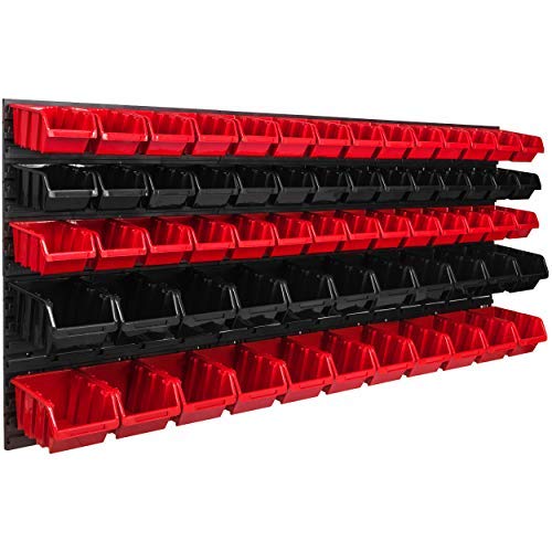 botle Lagersystem Wandregal 1734 x 780 mm | 64 stck. Box | Stapelboxen Schüttenregal Sichtlagerkäste