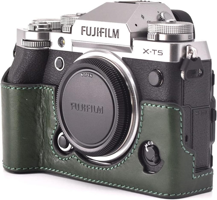 MUZIRI KINOKOO XT5 Tasche Kompatibel für Fuji XT5/X-T5 Digitalkamera mit Echtleder Half Case mit Han