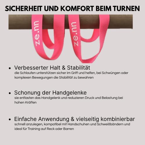 Reckschlaufen für Kinder – Zughilfen zum Turnen an Stufenbarren, Reck – ideales Gymnastik Zubehör fü