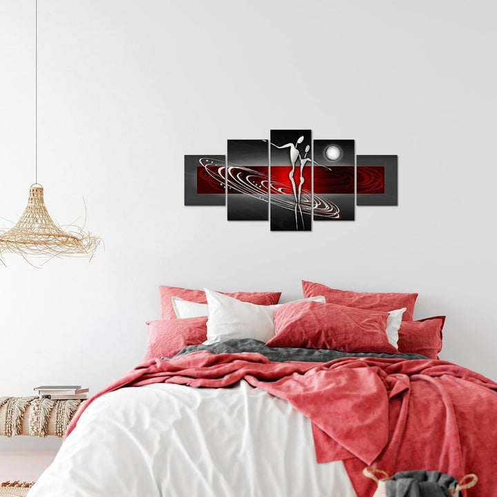 Runa Art Wandbilder Abstrakt Figuren 5 Teilig Bild auf Vlies Leinwand Deko Wohnzimmer Schlafzimmer L
