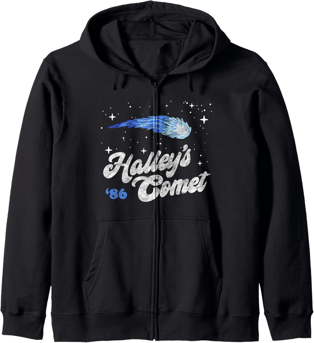 Vintage 80's Halley's Comet Retro Space Lover Distressed Kapuzenjacke