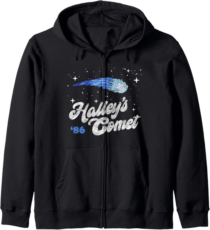 Vintage 80's Halley's Comet Retro Space Lover Distressed Kapuzenjacke