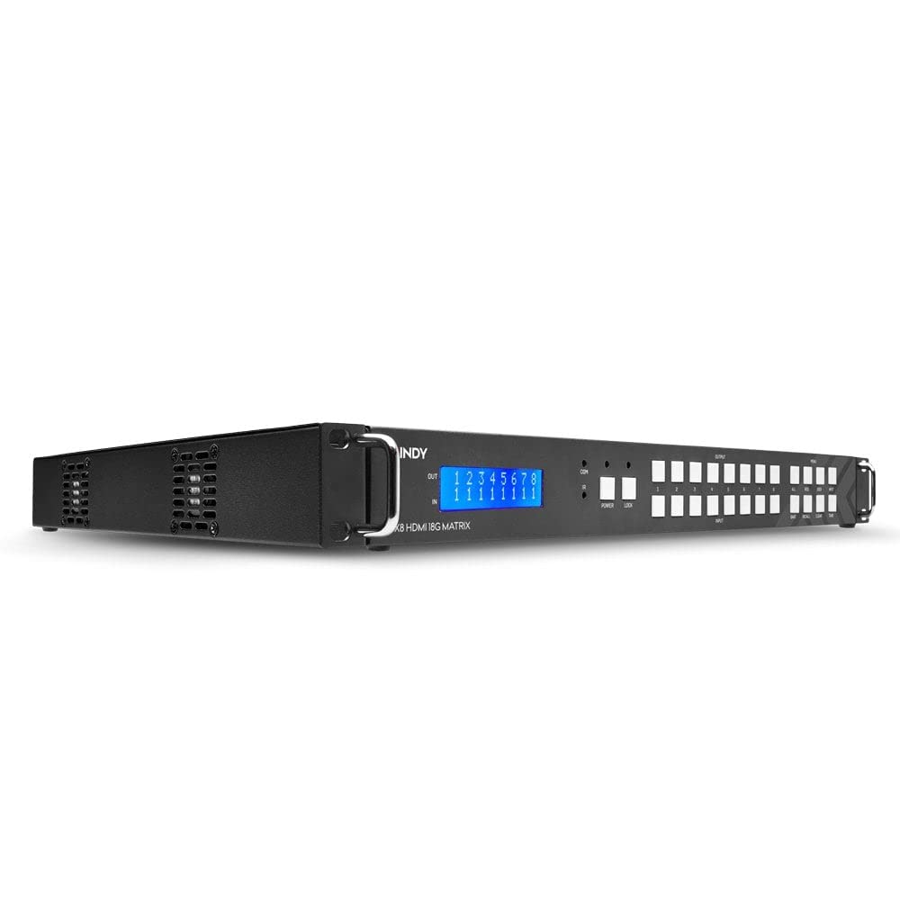 LINDY Matrix Video 8x8 HDMI 18G mit Scaler für Wand Monitor