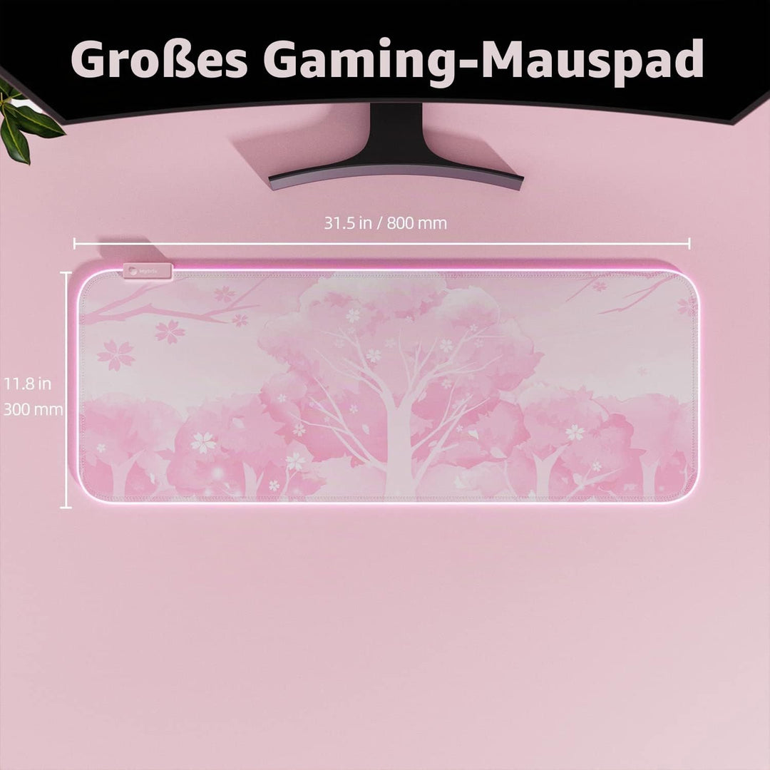 Mytrix RGB Gaming Mauspad Rosa Sakura Pink, Pink