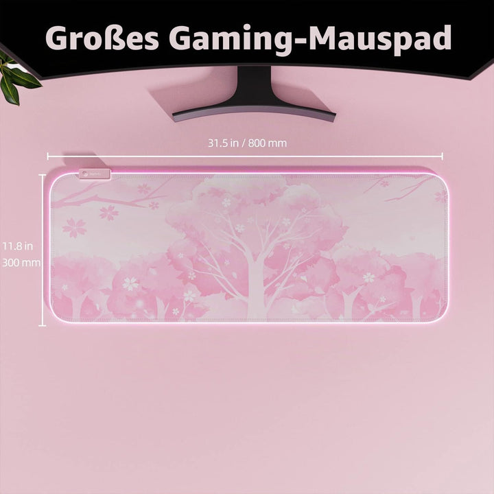 Mytrix RGB Gaming Mauspad Rosa Sakura Pink, Pink