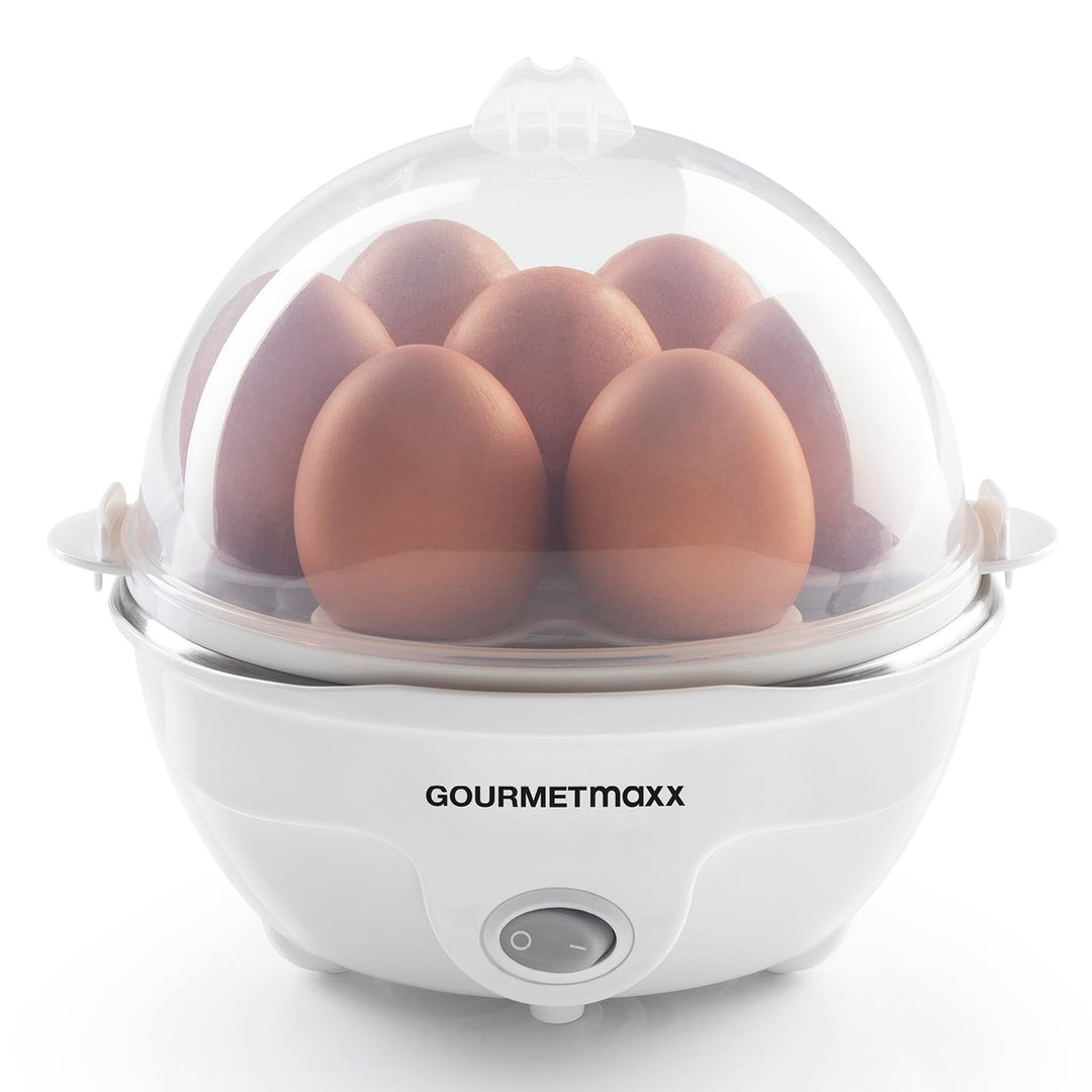 GOURMETmaxx Eierkocher für bis zu 7 Eier | Elektrischer und energiesparender Egg Cooker für individe