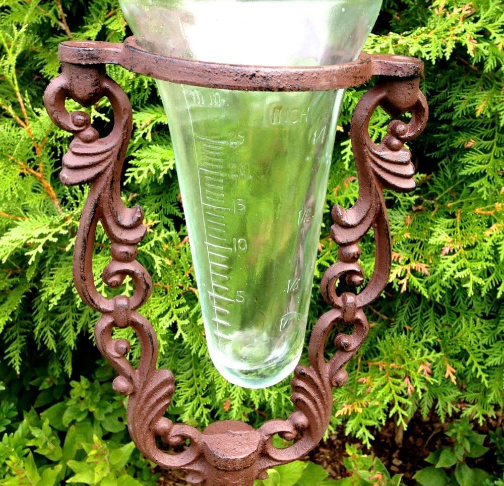 Antikas - Glas-Regenmesser, originelle Dekoration Niederschlagsmesser als Beetstecker