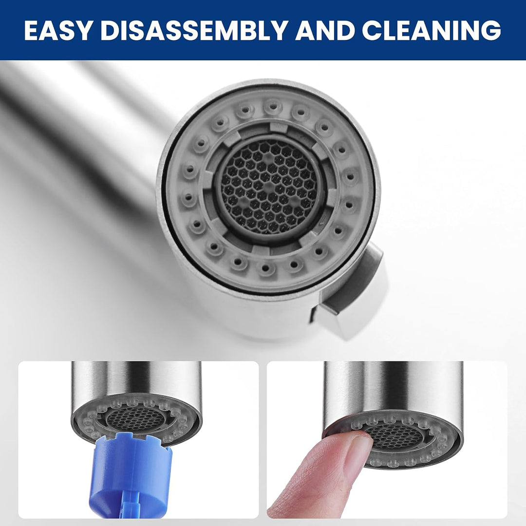 CECIPA Wasserhahn Küche, Küchenarmatur mit Brause Ausziehbar, Mischbatterie Küche mit 2 Strahlarten,