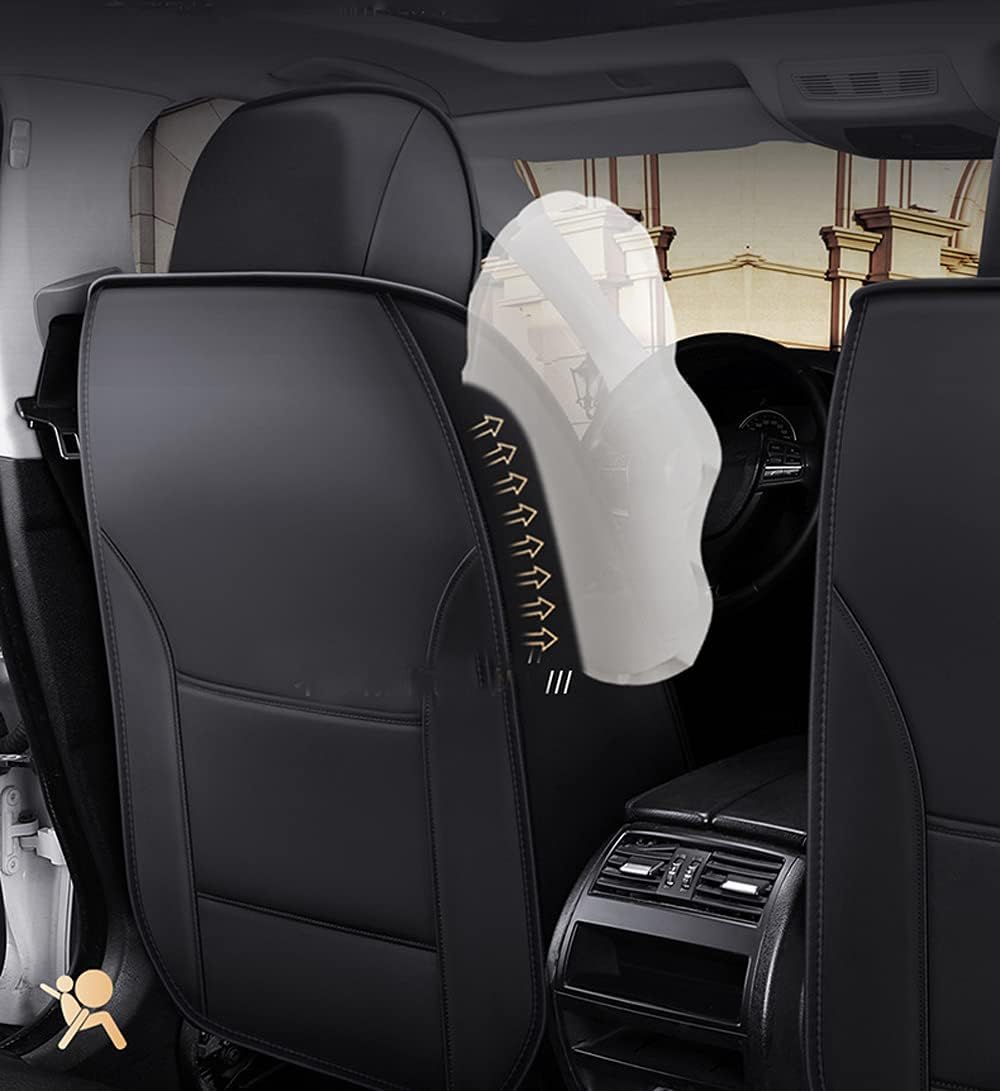 ibon Autositzbezüge Set Leder, 5-Sitze Universal-Sitzbezüge Auto Vordersitze und Rückbank Komplettse