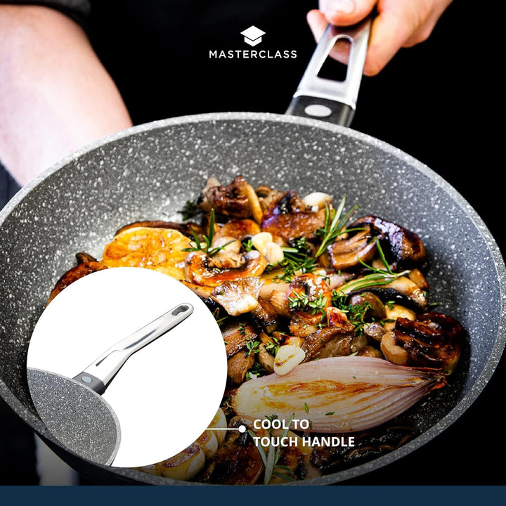 KitchenCraft MasterClass Bratfpfanne, Aluminium, Induktionsgeeignet, Antihaftbeschichtet, Grau, 20 c