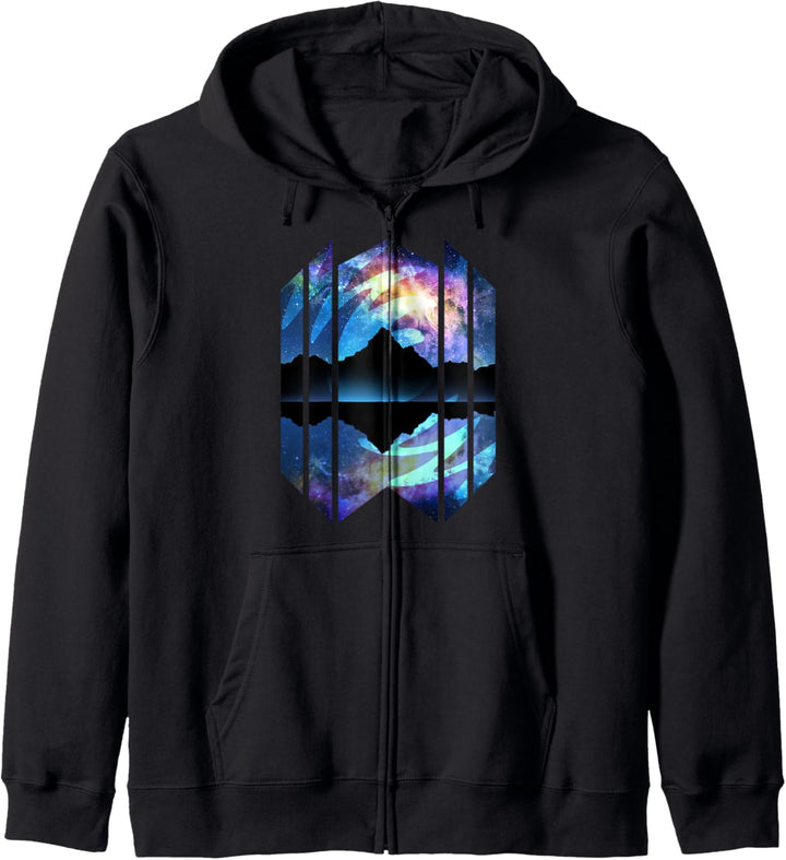 Trendy Mystical Mountain Diamond Panels Kapuzenjacke
