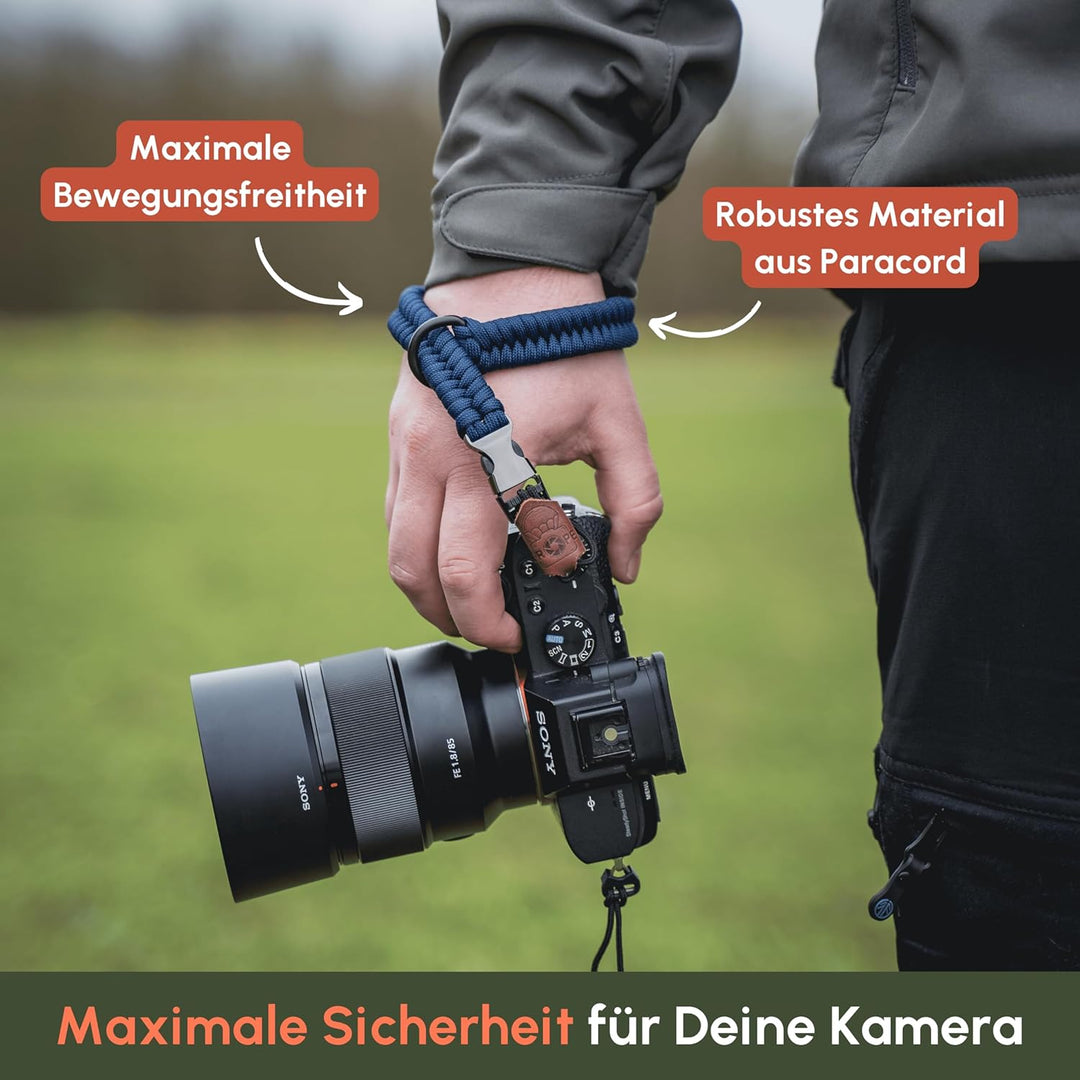 C-Rope Kamera Handschlaufe The Claw aus handgeflochtenem Paracord. Kameragurt mit Schnellverschluss-