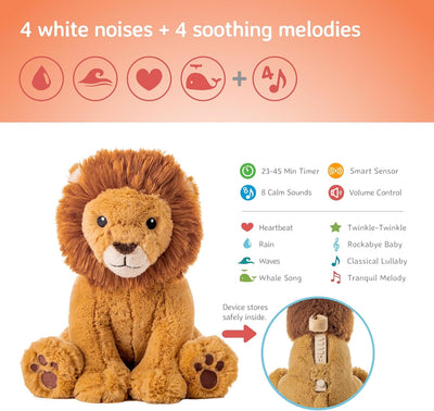 Cloud b Soothing Sound Machine | Cuddly Stuffed Animal | 4 White Noise and 4 Lullabies | Auto-Shutof