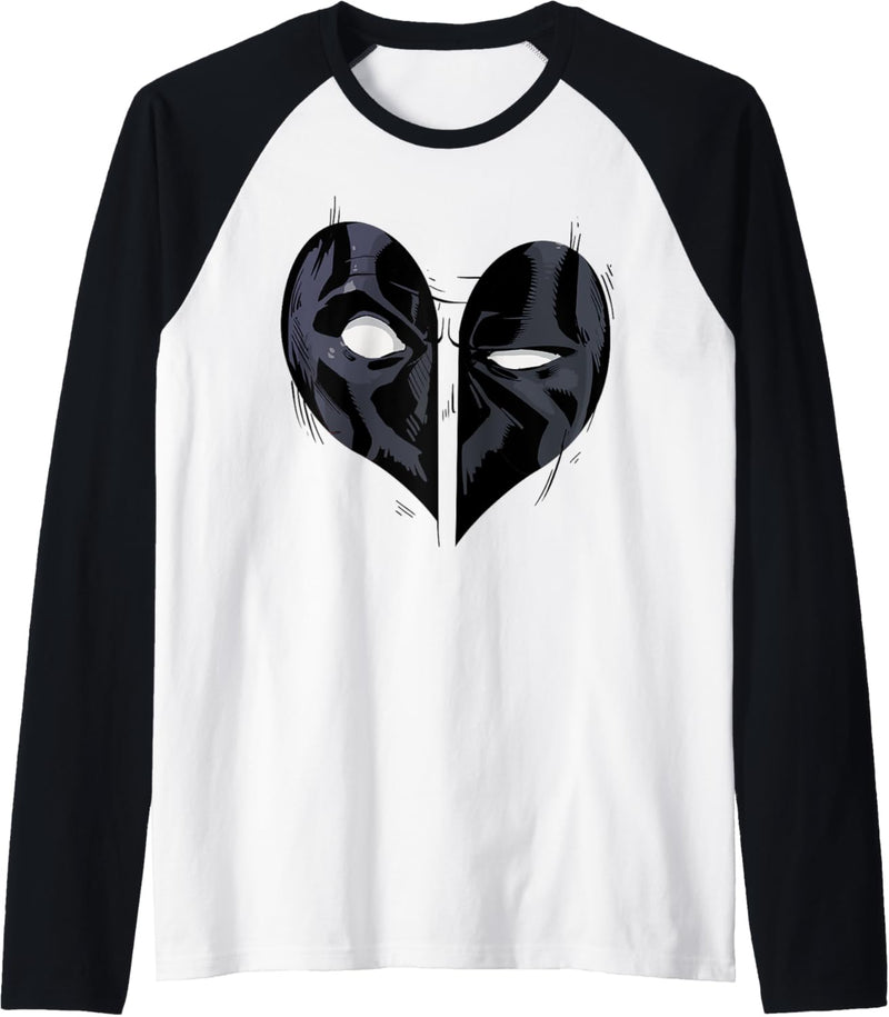 Marvel Deadpool Black Heart Eyes Raglan