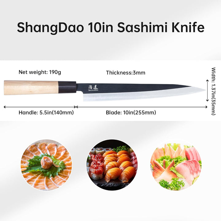 SHANGDAO Sashimi-Sushi-Messer 25 cm – Fleischschneidemesser und Yanagiba-Messer, Fischfiletieren und