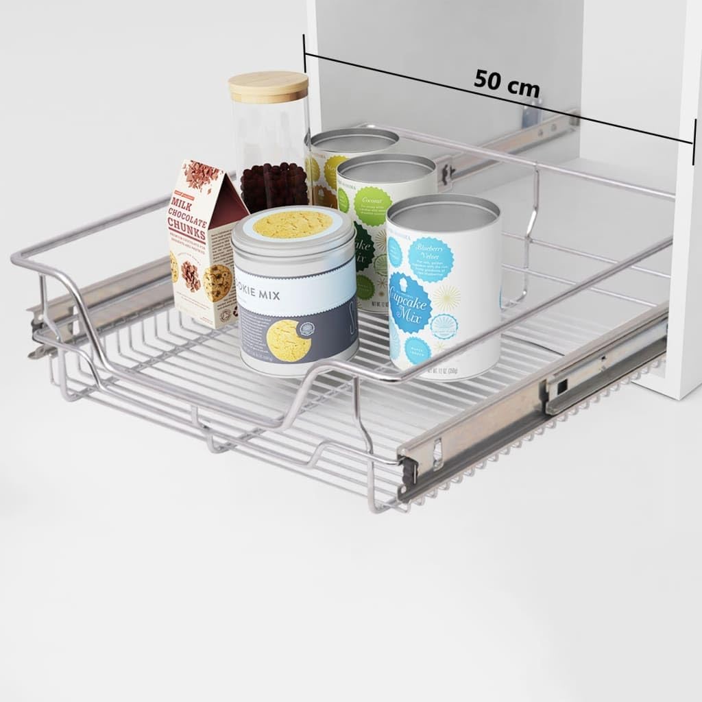 vidaXL 2X Einbauschublade Teleskopschublade Korbauszug Küchenschrank 50 cm 500 mm, 500 mm