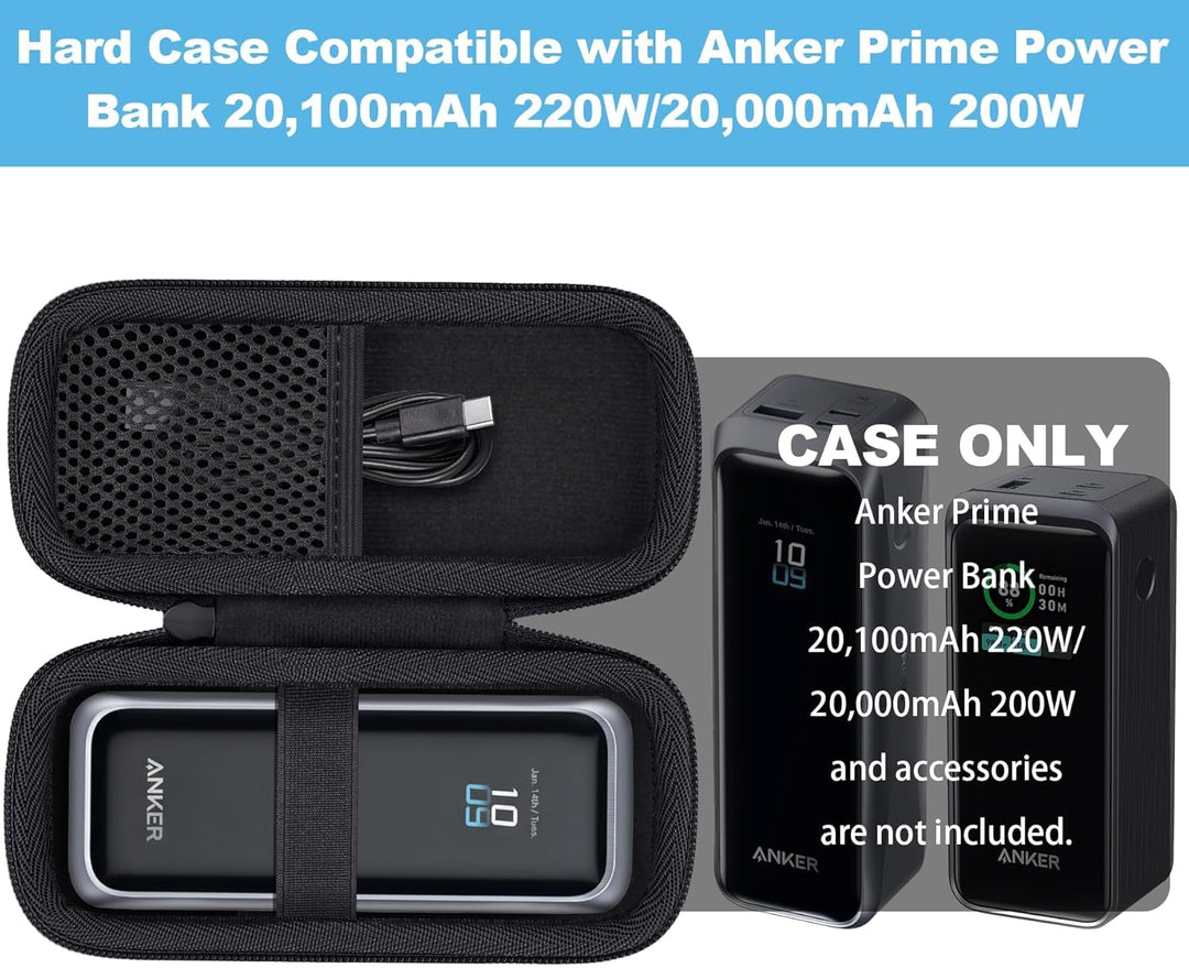 Khanka Etui für Anker Prime Power Bank 20,100mAh 220W / 20,000mAh 200W, Aufbewahrungstasche für Anke