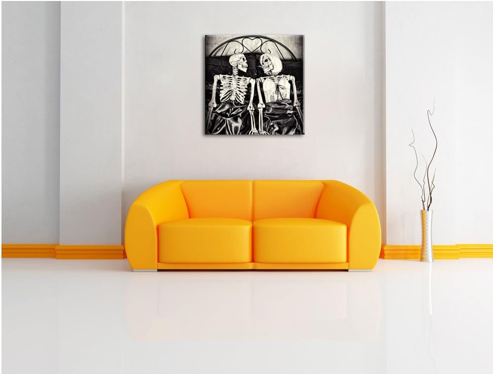 Horror Paar, Format: 70x70 auf Leinwand, XXL riesige Bilder fertig gerahmt mit Keilrahmen, Kunstdruc