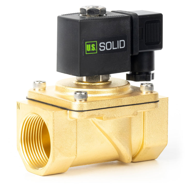 U.S. Solid 1-1/4" Magnetventil - Messing AC 230V mit Viton-Dichtung, stromlos geschlossen, Anschluss