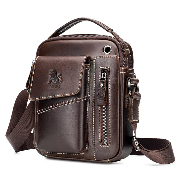 BAIGIO Umhängetasche Herren Leder Schultertasche Vintage Crossbody Bag Messenger Herrentasche zum Um