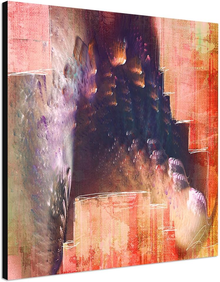 Paul Sinus Art Zynischer Schöngeist - Abstrakt322_60x60cm Bild auf Leinwand Abstraktes Motiv Pfau St