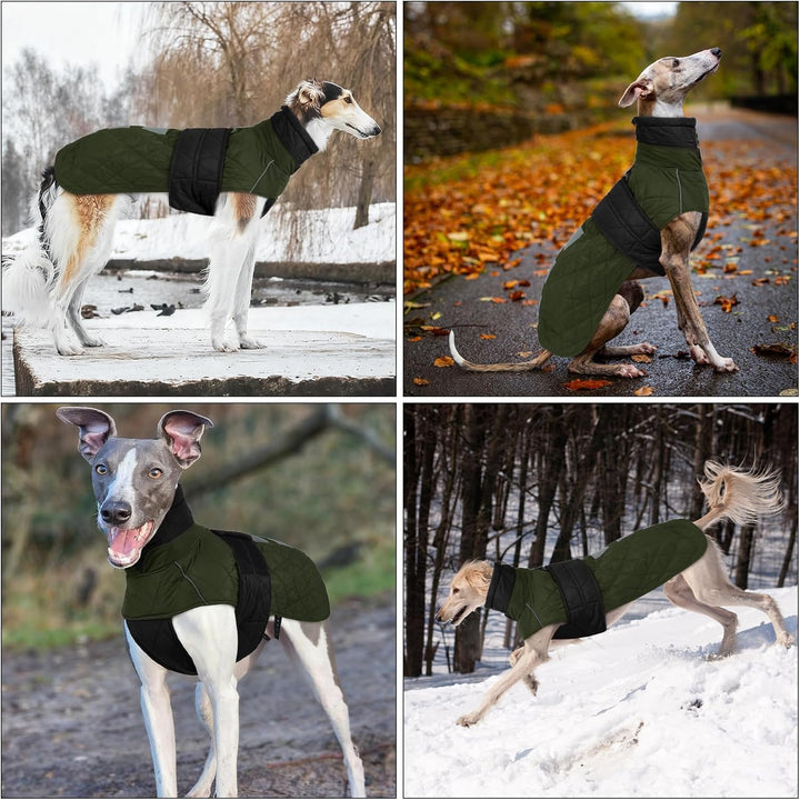 Wasserdichter Windhundmantel, Wasserdichter Winddichter Jacken für Windhund Rollkragenpullover Fleec