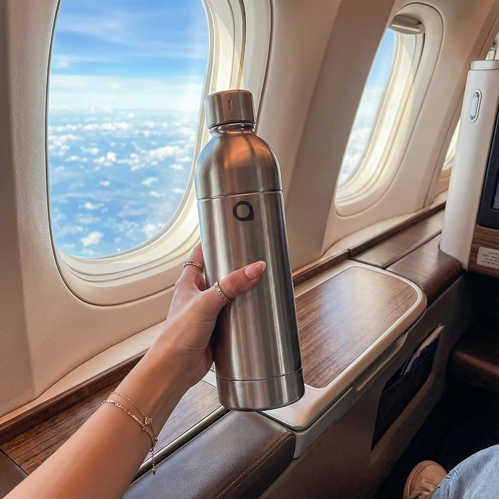 Aquafloow Edelstahlflasche für Wassersprudler – 0,8 L stabile Trinkflasche als Ersatzflasche, BPA-fr