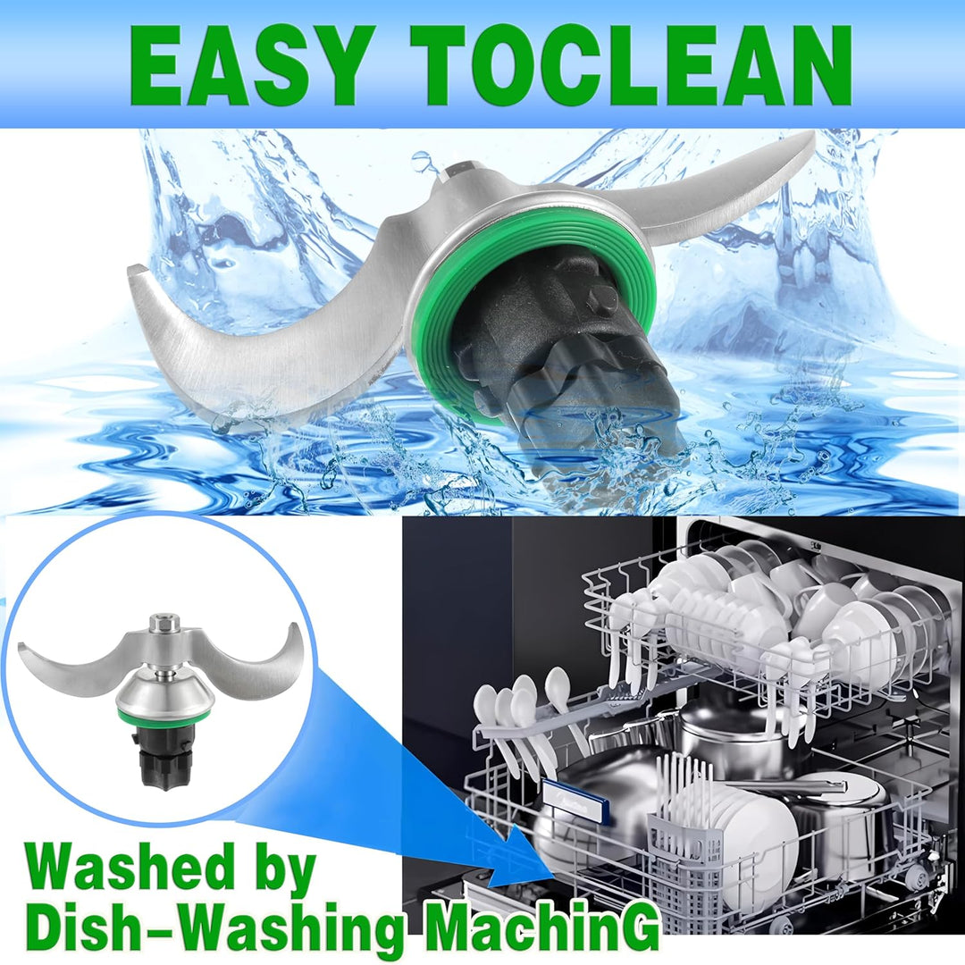 Passend für Vorwerk Thermomix TM5/TM6 Edelstahl Teigmischmesser (mit Dichtungsring) Küchenmaschinen-