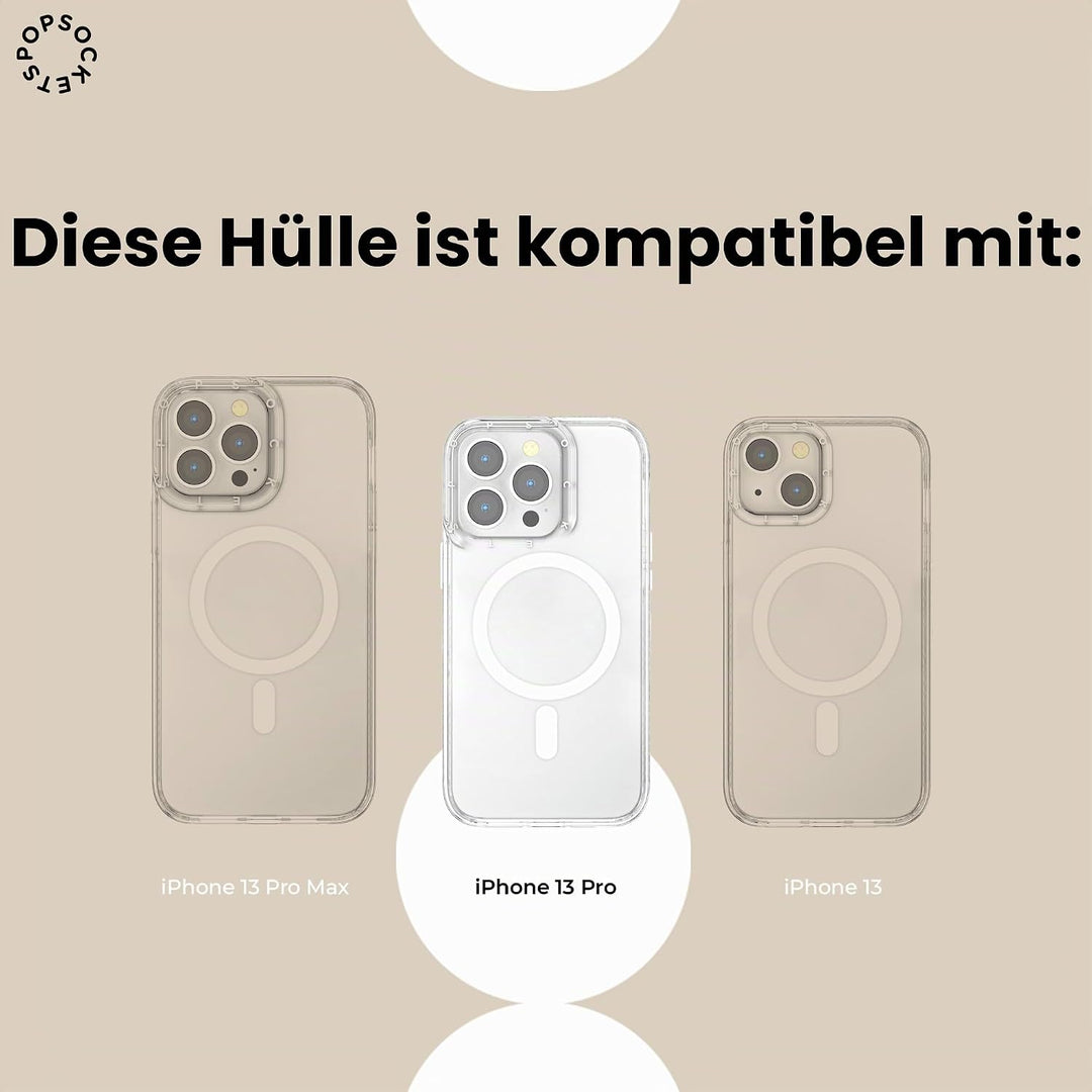 PopSockets: PopCase Kompatibel mit Magsafe - Hülle für iPhone 13 Pro mit Abnehmbarem PopGrip Slide S