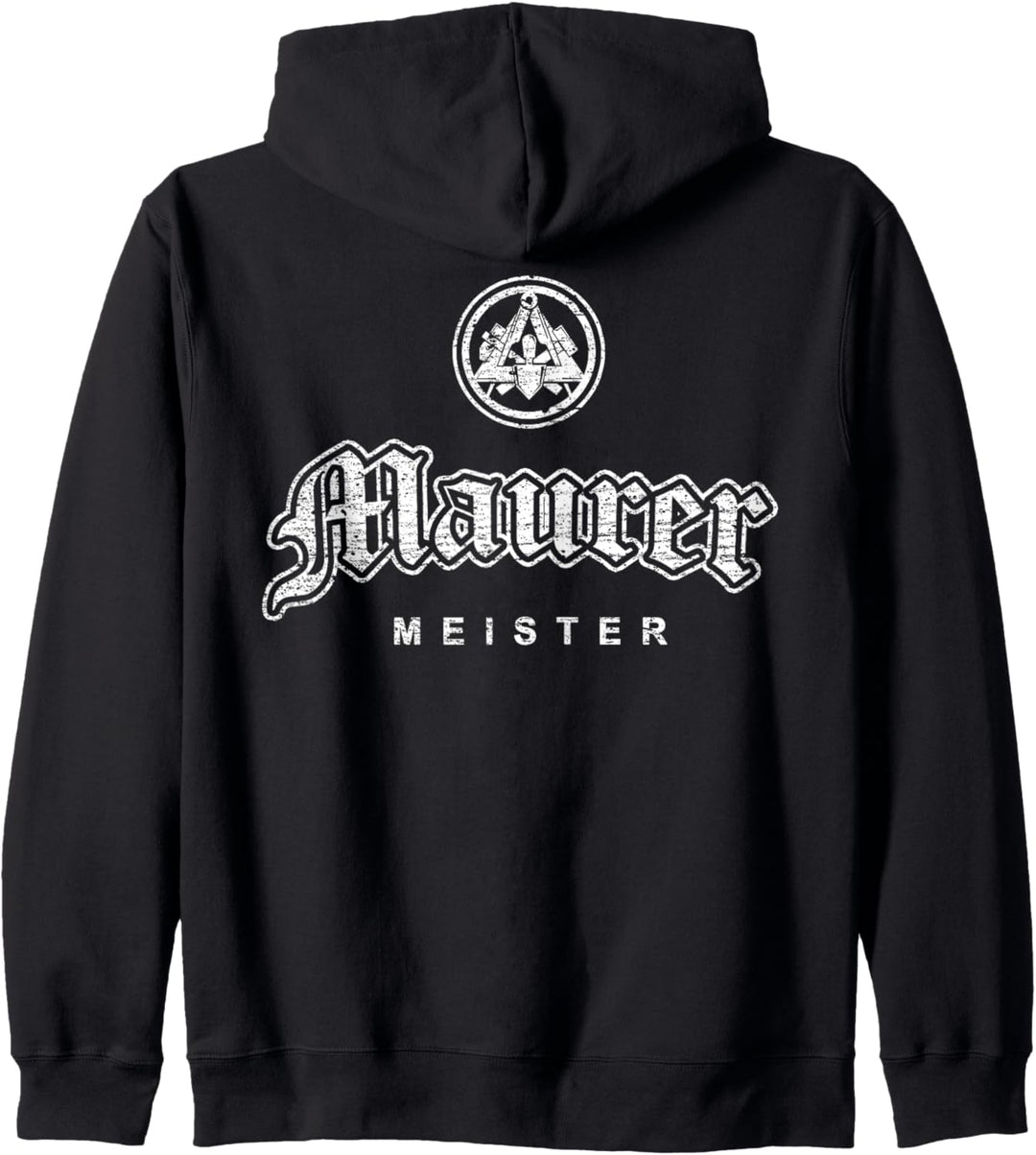 Zunftzeichen Maurer Meister in alt-gotischer Schrift Kapuzenjacke