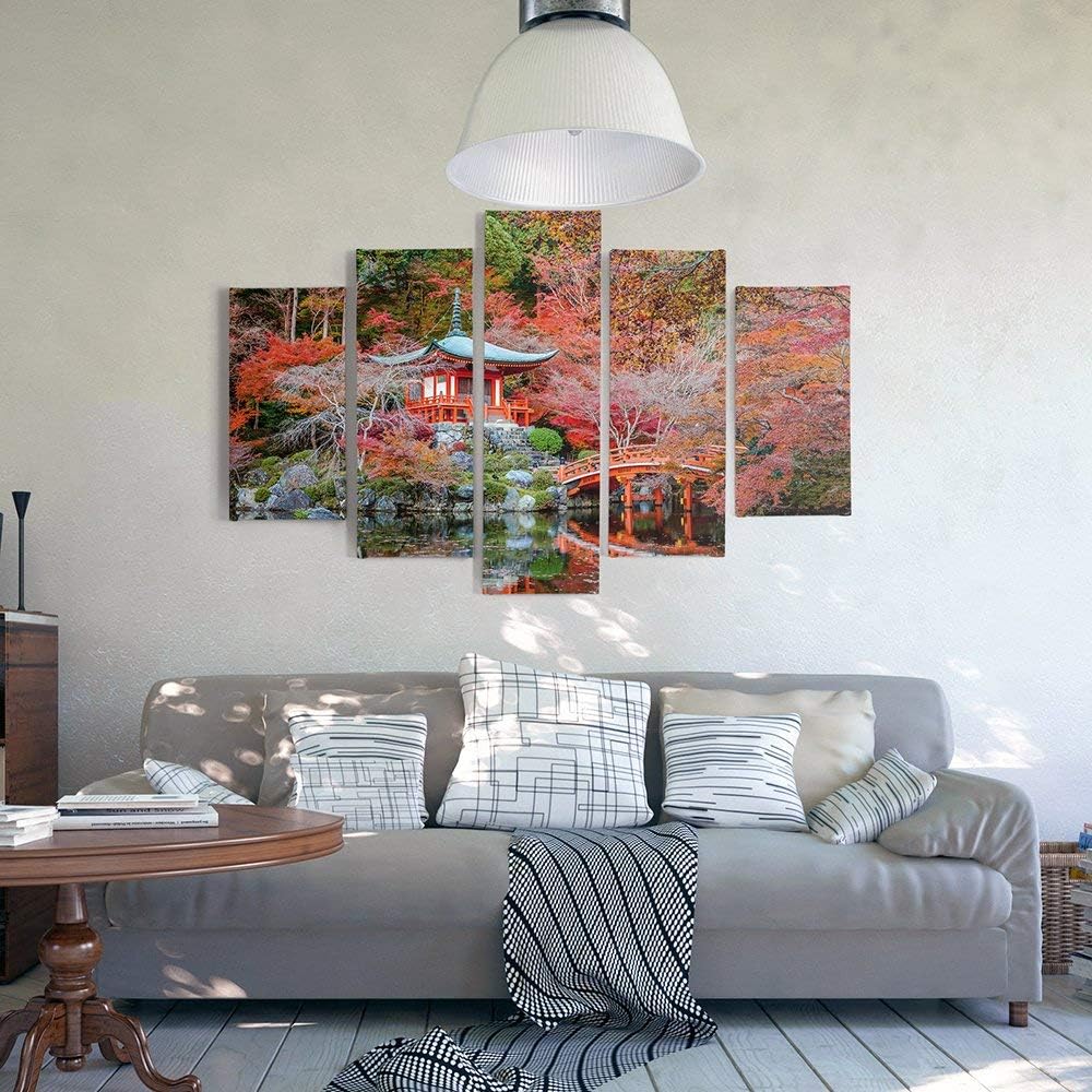 Feeby Bilder 5 Teile Japan 200x100 cm Typ A Wohnzimmer Schlafzimmer Büro Flur Küche Wandbilder Moder