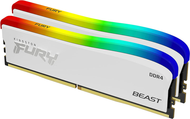 Kingston FURY Beast weiss RGB Special Edition Speicher 32GB 3200MT/s DDR4 CL16 DIMM Desktop Arbeitss