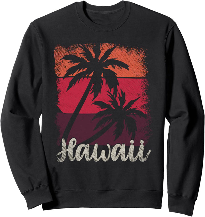 Aloha Sommerurlaub Strand Palmen Retro Hawaii Sweatshirt