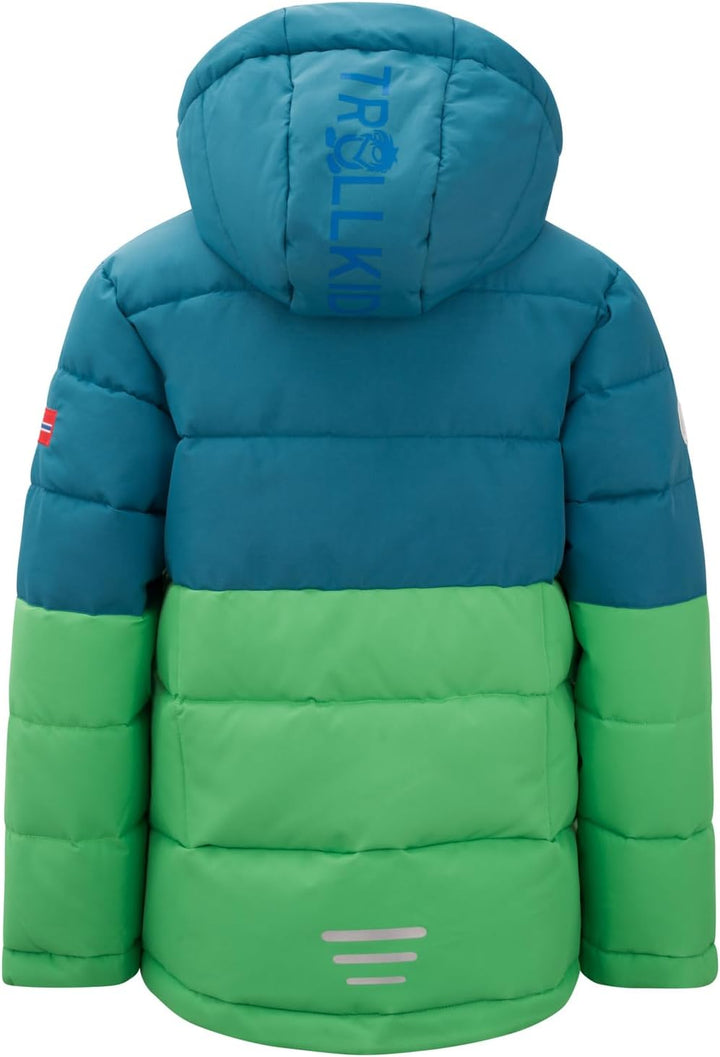 Trollkids Winterjacke Gryllefjord, Dunkel Marine/Frischgrün/Mystik Blau