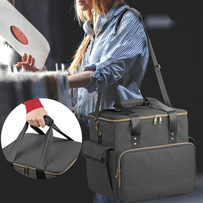 Trunab Rucksack Tasche Schallplatten, Wasserdichtes Nylon Tasche für Vinyl Record LPs Aufbewahrungsb