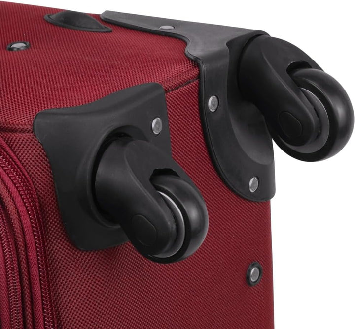 DIAMOND Weichschalen-Kabinenkoffer S 20" – Dunkelrot, Codura 1200D, 360° Rollen, Zahlenschloss, Erwe