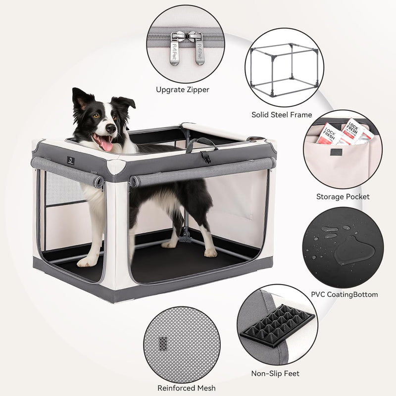 A 4 Pet Hundebox faltbar grosse Hunde Auto Transportbox Hund Soft tragebar Hundebox für zuhause, lei