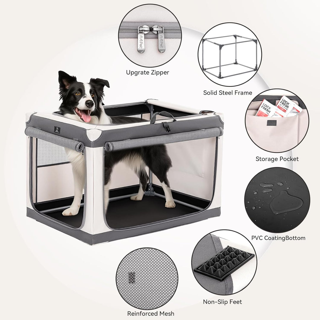 A 4 Pet faltbare Hundebox grosse Hunde, Hundebox für zuhause Hundetransportbox Transportbox Hund sof